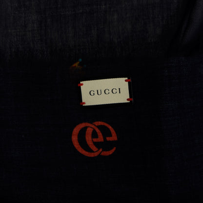 Gucci Modal Classic Mixer Shawl Black Midnight Blue 4 of 4