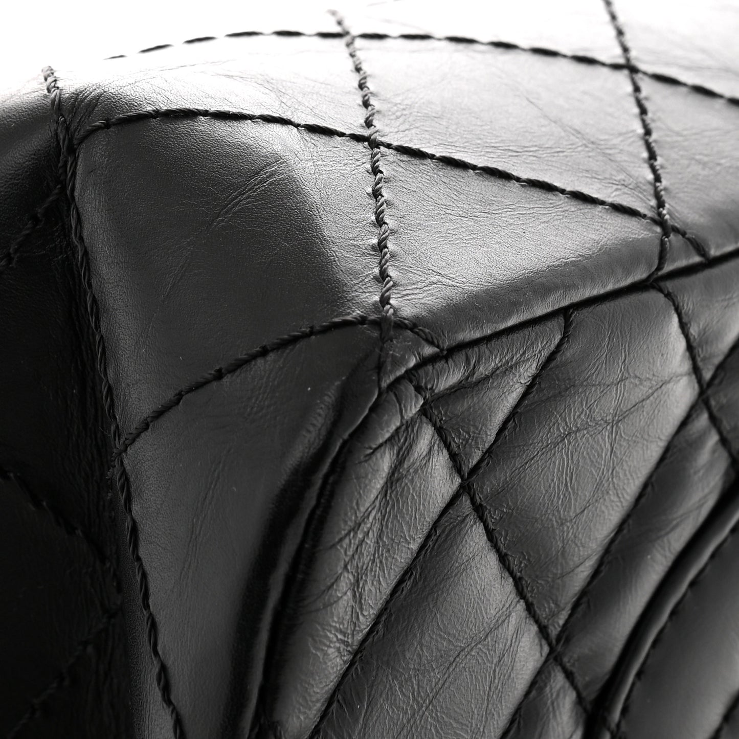 Aged Calfskin Quilted 2.55 Reissue 226 Flap Black
