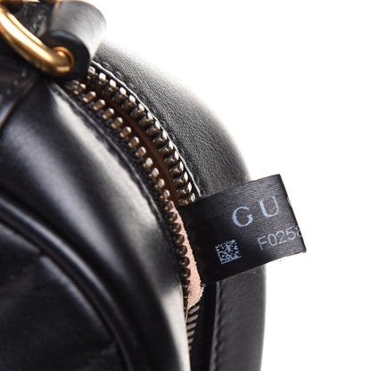Gucci Calfskin Matelasse Small GG Marmont Chain Shoulder Bag Black 8 of 12
