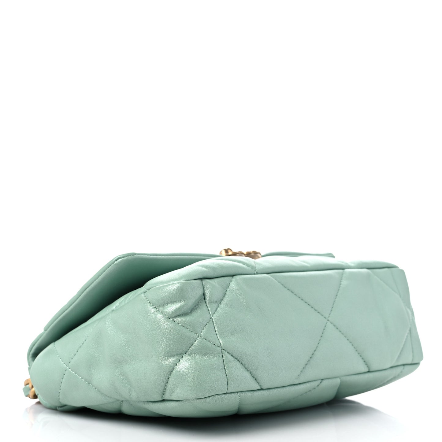 Goatskin Quilted Medium Chanel 19 Flap Light Blue