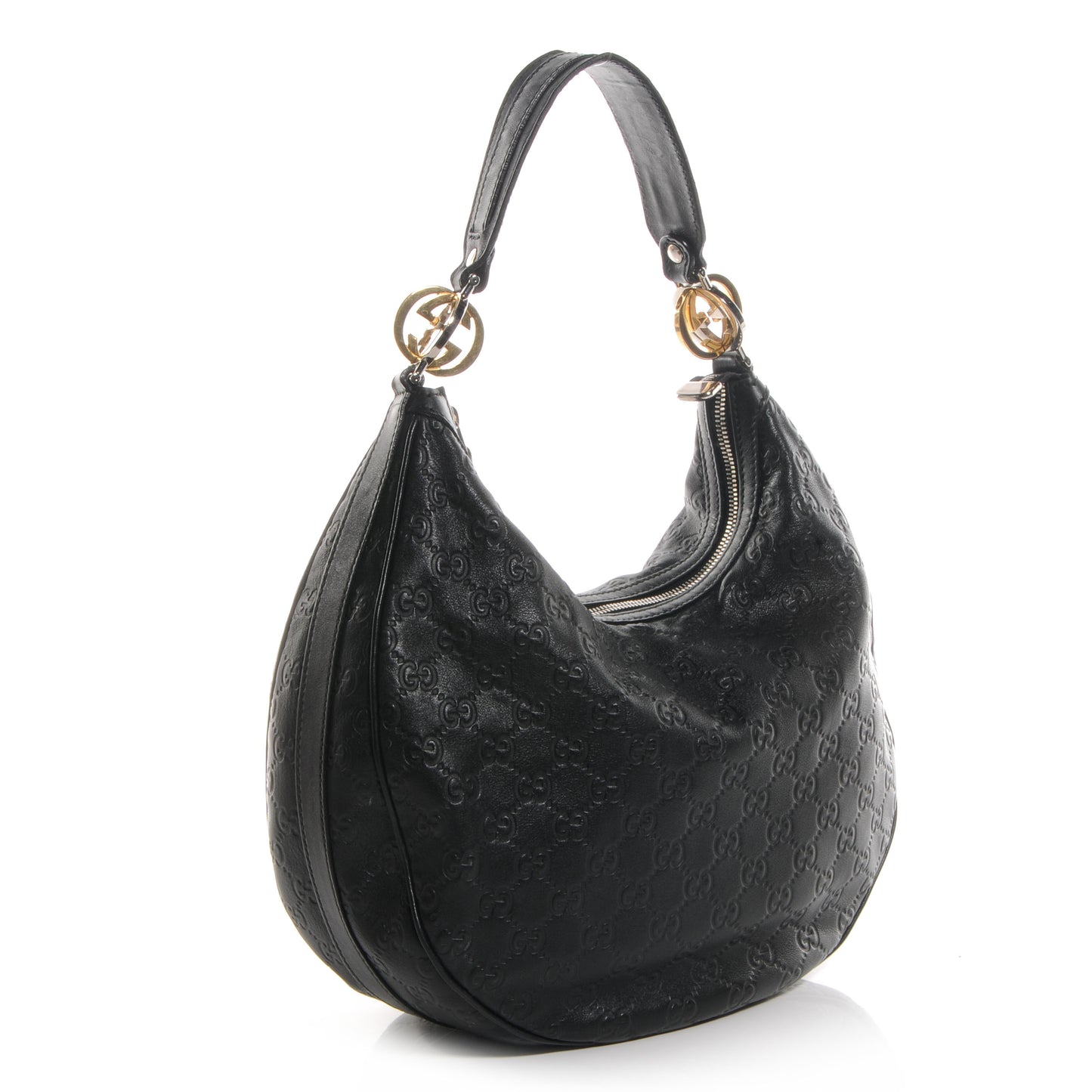 Guccissima GG Twins Medium Hobo Black