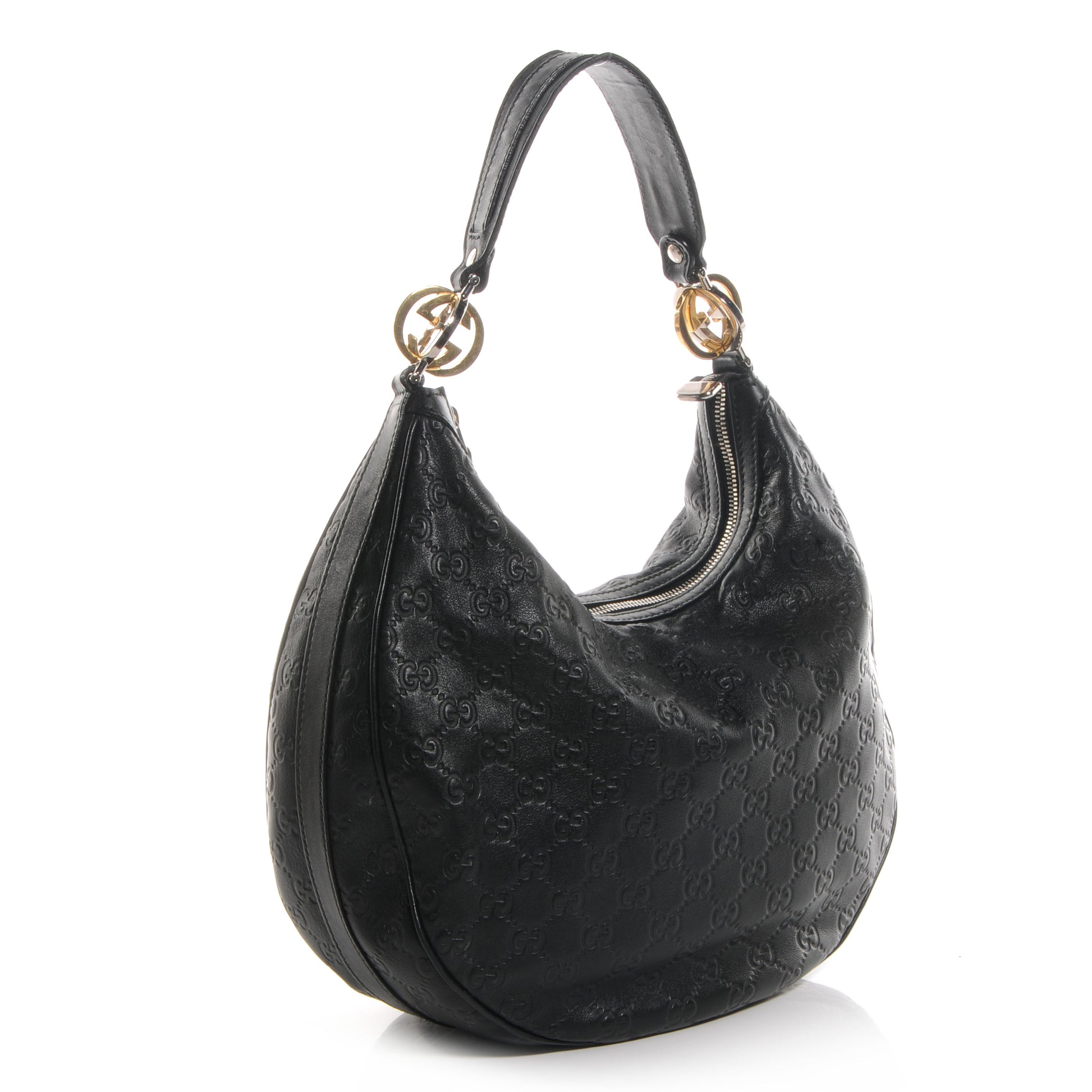 Gucci Guccissima GG Twins Medium Hobo Black 3 of 7
