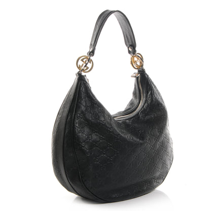 Gucci Guccissima GG Twins Medium Hobo Black 3 of 7