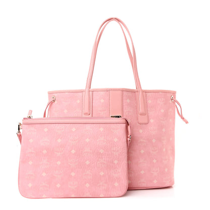 MCM Visetos Medium Liz Reversible Shopper Tote Blossom Pink 4 of 19