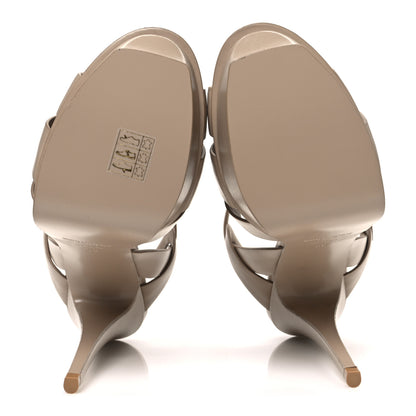 Saint Laurent Calfskin Tribute 105 Platform Sandals 39 Dark Beige 7 of 11