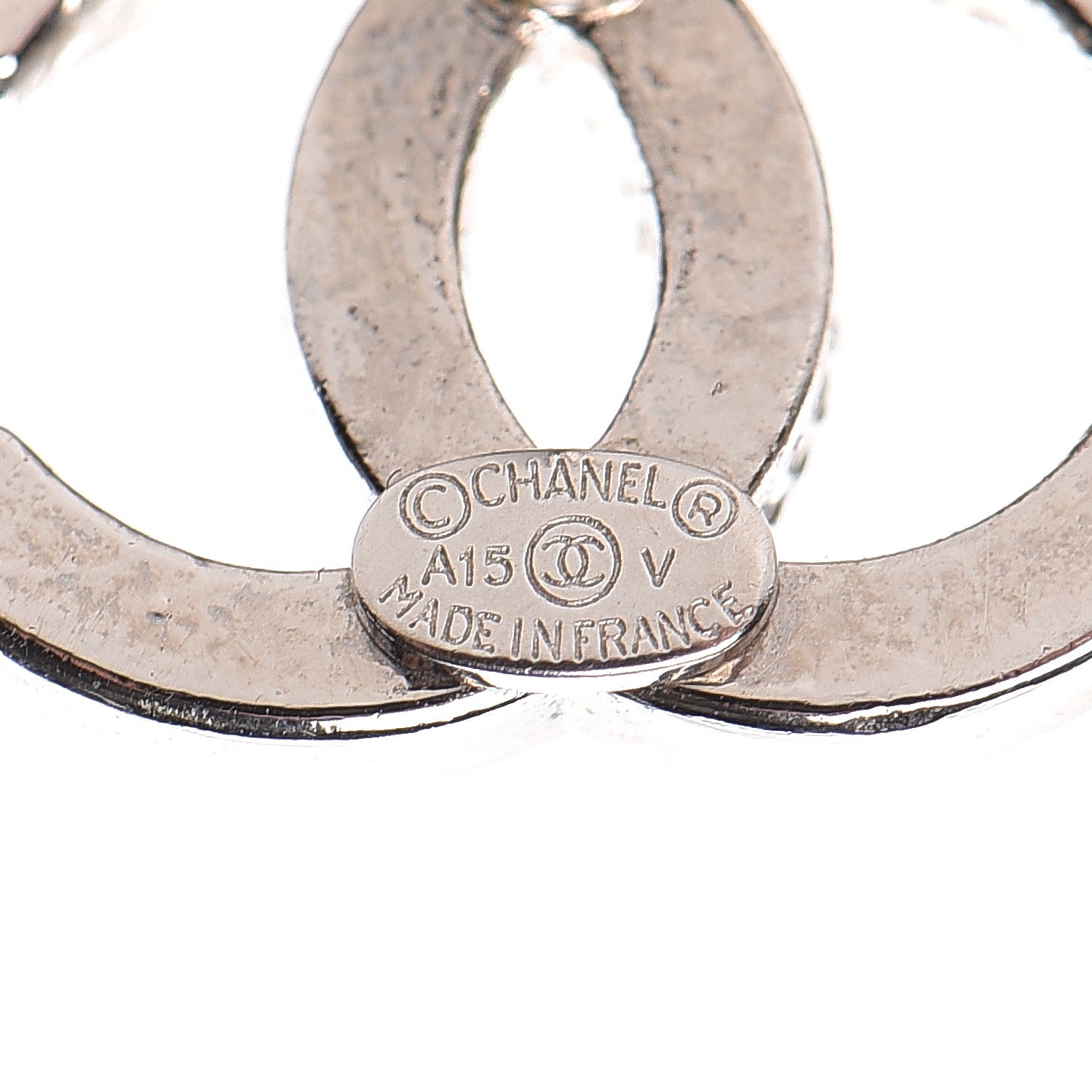Chanel Crystal Timeless CC Earrings Silver 4 of 5