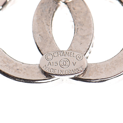 Chanel Crystal Timeless CC Earrings Silver 4 of 5