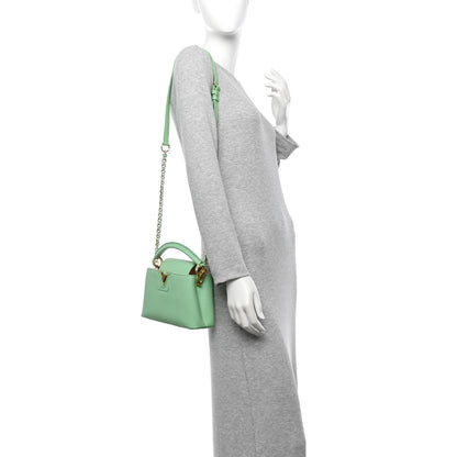Louis Vuitton Taurillon Mini Capucines Vert Pomme 2 of 9
