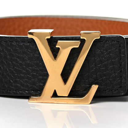 Louis Vuitton Taurillon Calfskin 30mm LV Initiales Reversible Belt 85 34 Black 3 of 5
