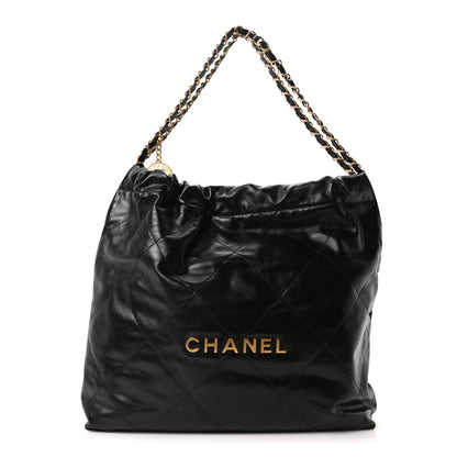 Chanel Shiny Calfskin Quilted Chanel 22 Black 1 of 11