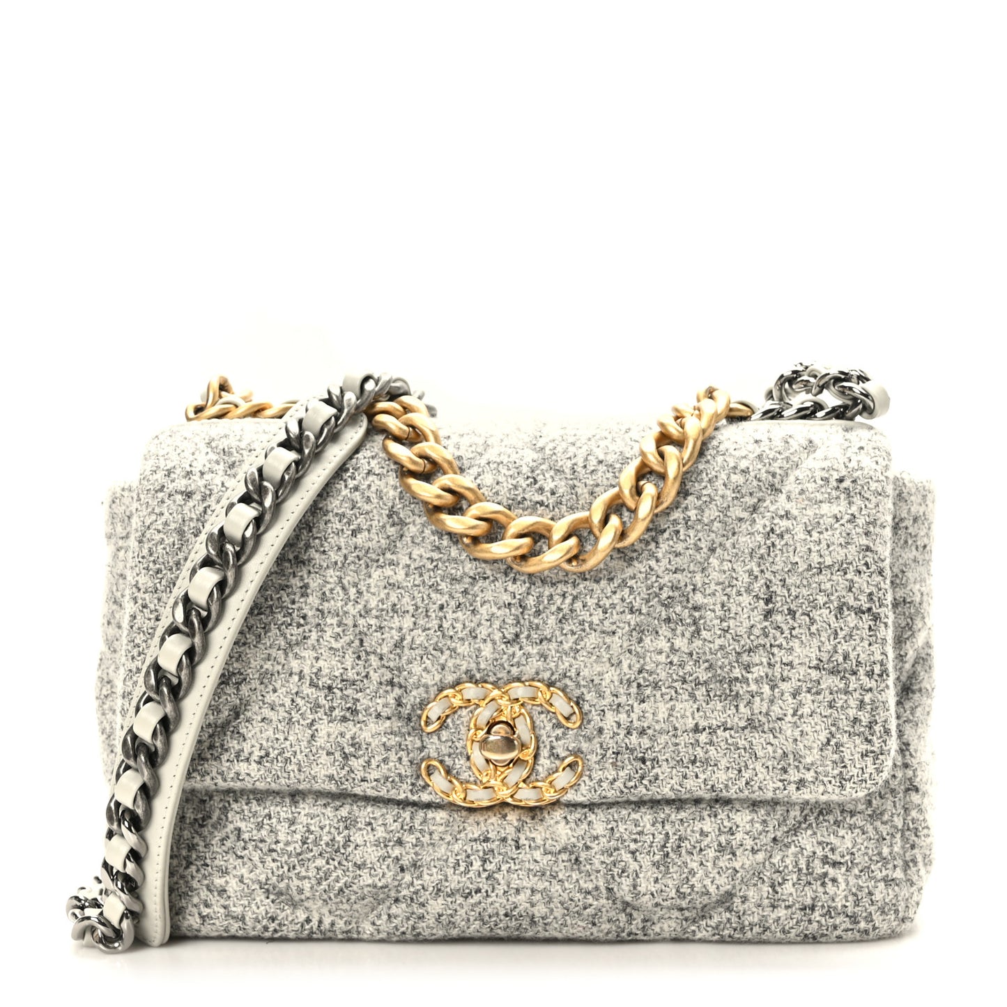 Tweed Quilted Medium Chanel 19 Flap
