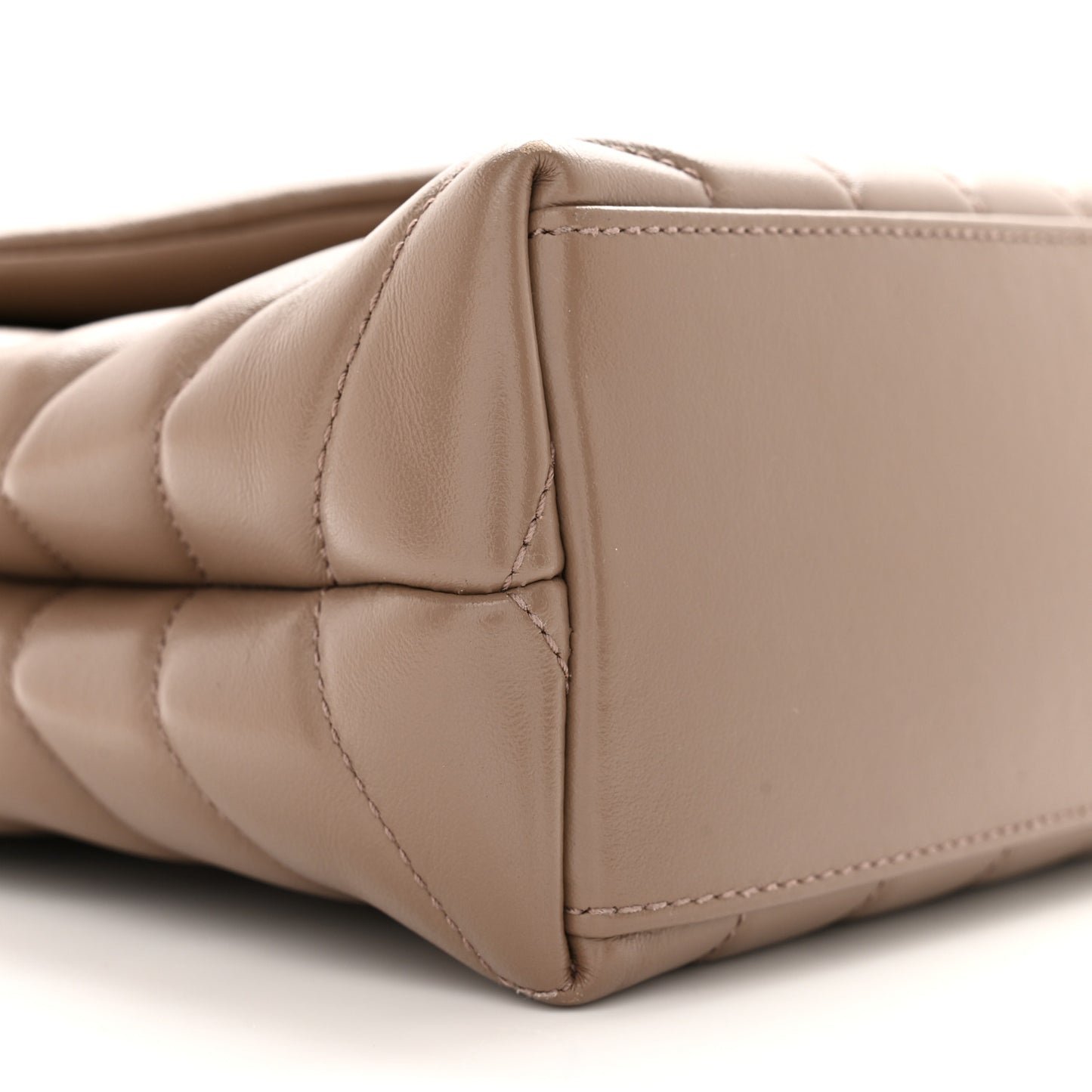 Calfskin Y Quilted Monogram Small Loulou Chain Satchel Dark Beige