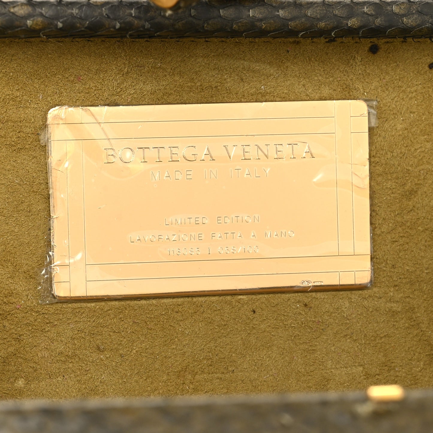 Snakeskin Crystal Bead Embellished Knot Clutch