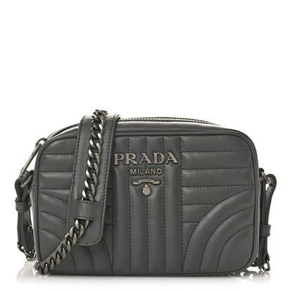 Prada Soft Calfskin Diagramme Crossbody Bag Mercurio 1 of 9