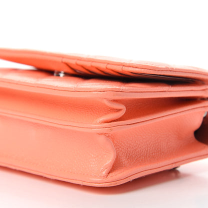 Chanel Caviar Quilted Mini Wallet On Chain WOC Coral 7 of 10