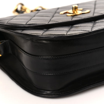 Chanel Lambskin Quilted Round Flap Black 9 of 10