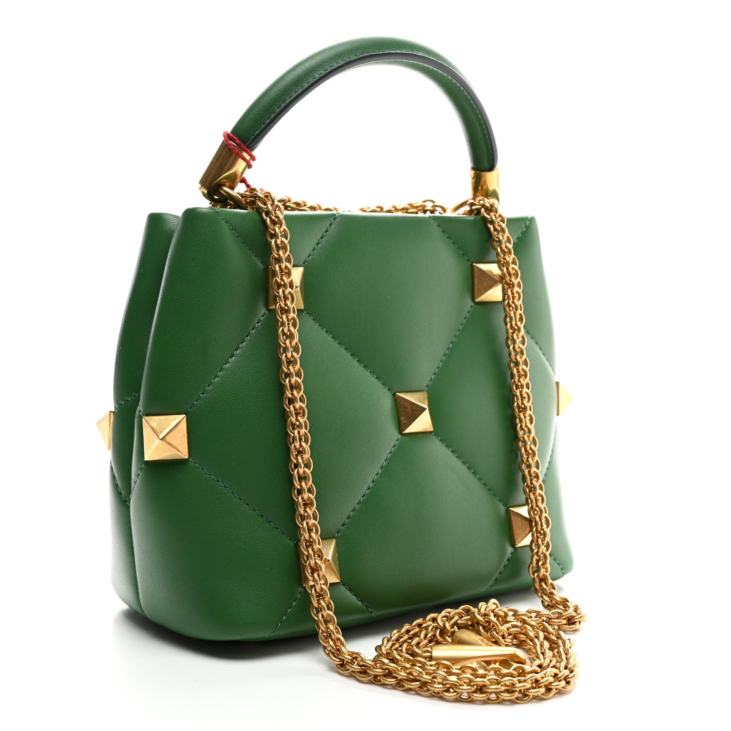 Valentino Garavani Nappa Small Roman Stud The Handle Bag Gea Green 2 of 9