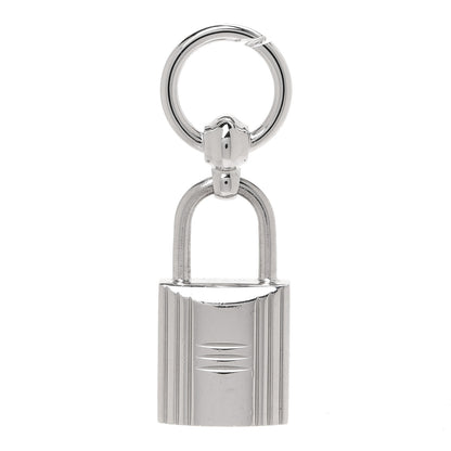 Hermes Permabrass Mini Loop Charms Cadenas Scarf Ring Silver 1 of 4