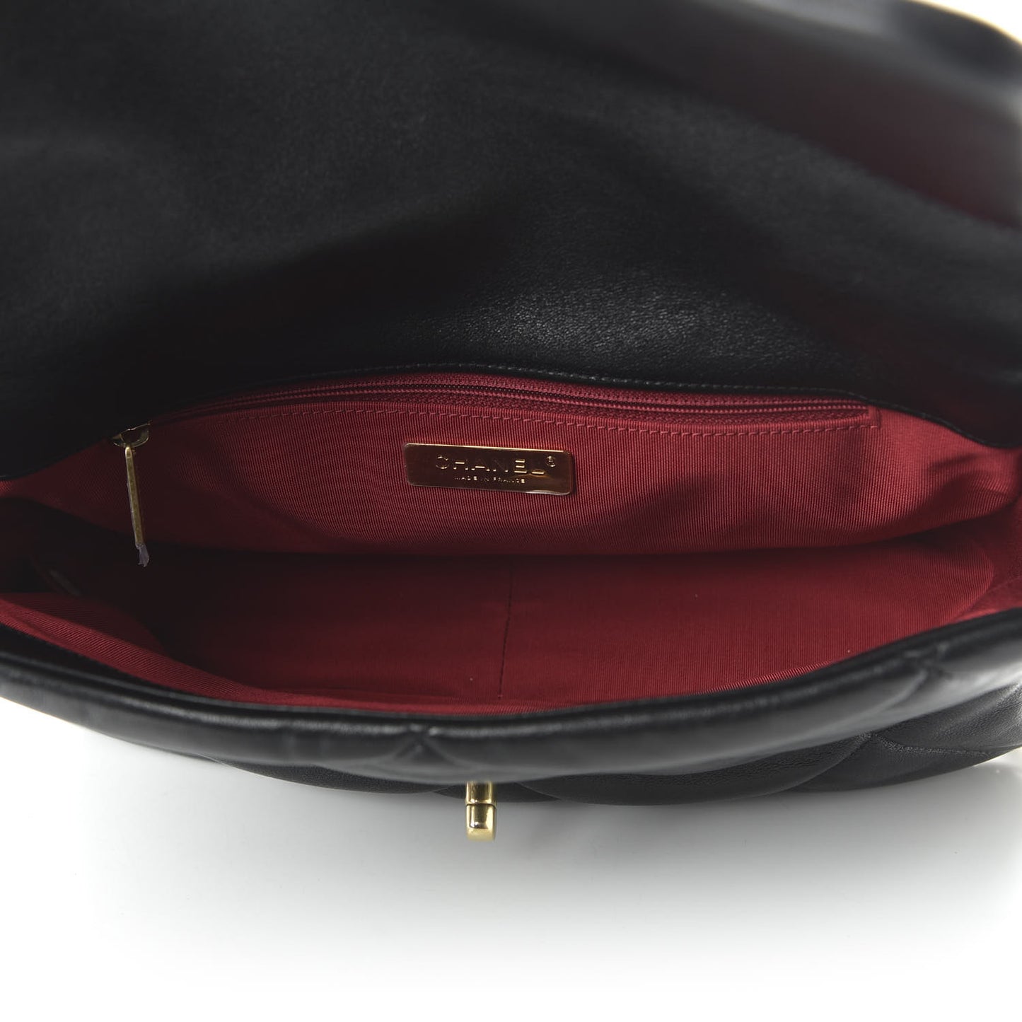 Lambskin Quilted Large 19 Flap Black