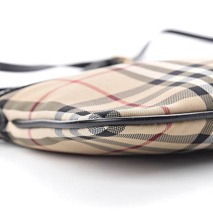 Burberry Horseferry Check Peyton Crossbody Clutch Bag Black 9 of 10