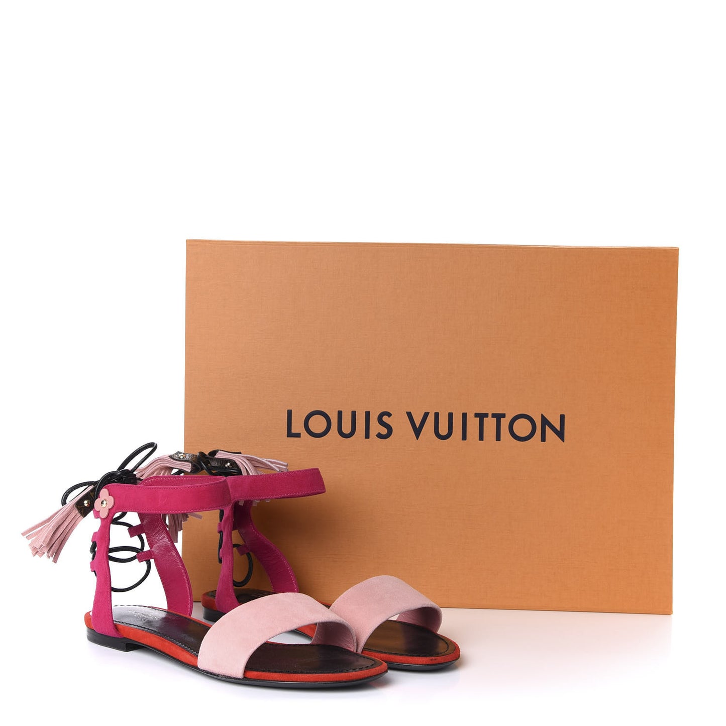Suede Rita Flat Sandals 35.5 Rose Clair