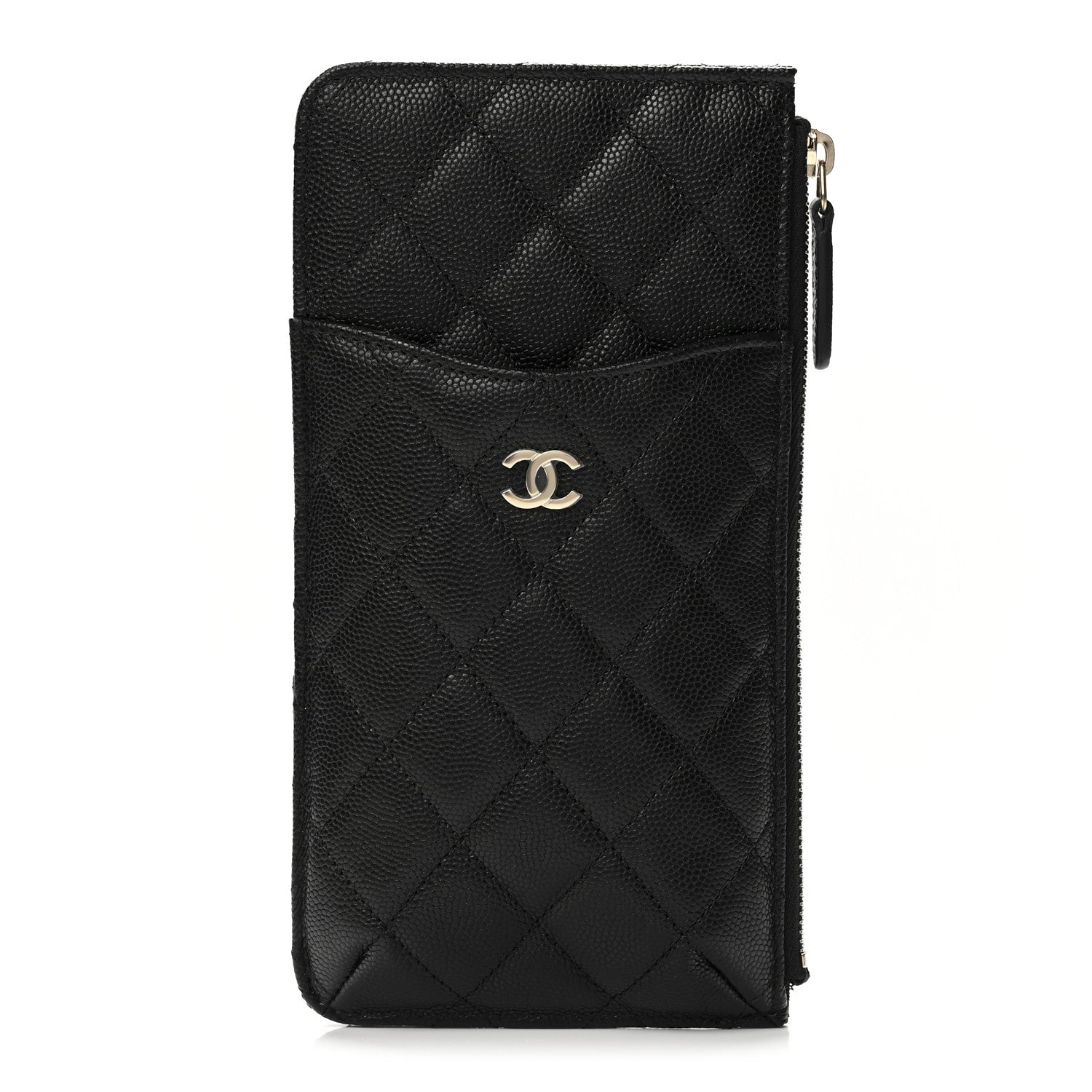 Chanel Caviar Quilted Classic Flat Wallet Pouch Black 1 of 8