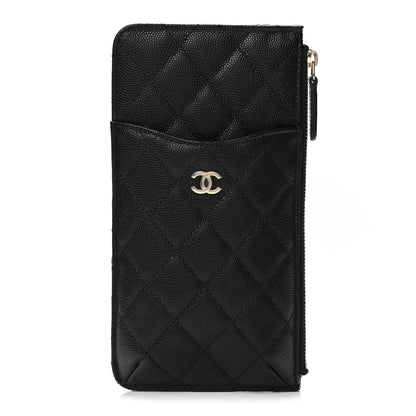 Chanel Caviar Quilted Classic Flat Wallet Pouch Black 1 of 8