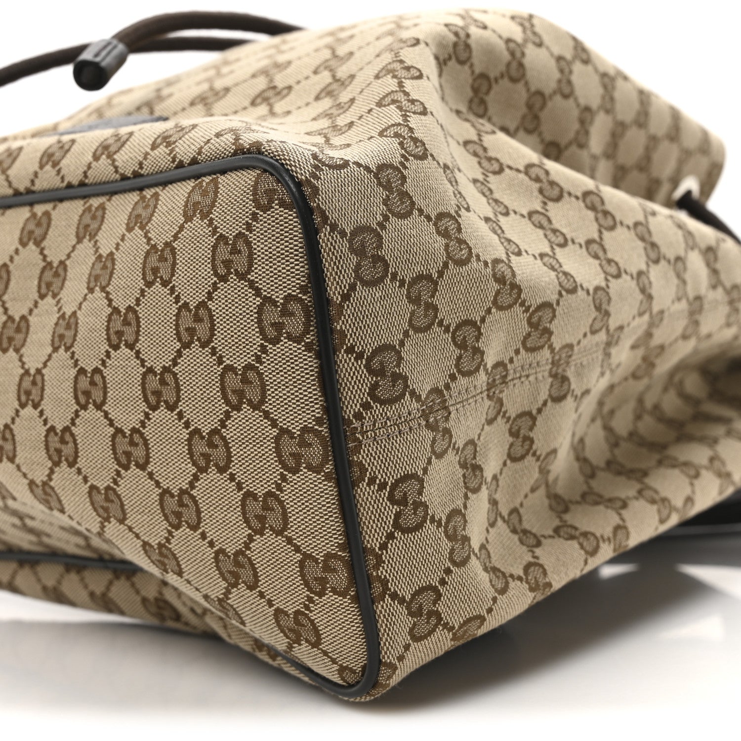 Gucci Monogram Dollar Calfskin O Drawstring Backpack Beige Ebony Testa di Moro Dark Chocolate 10 of 10