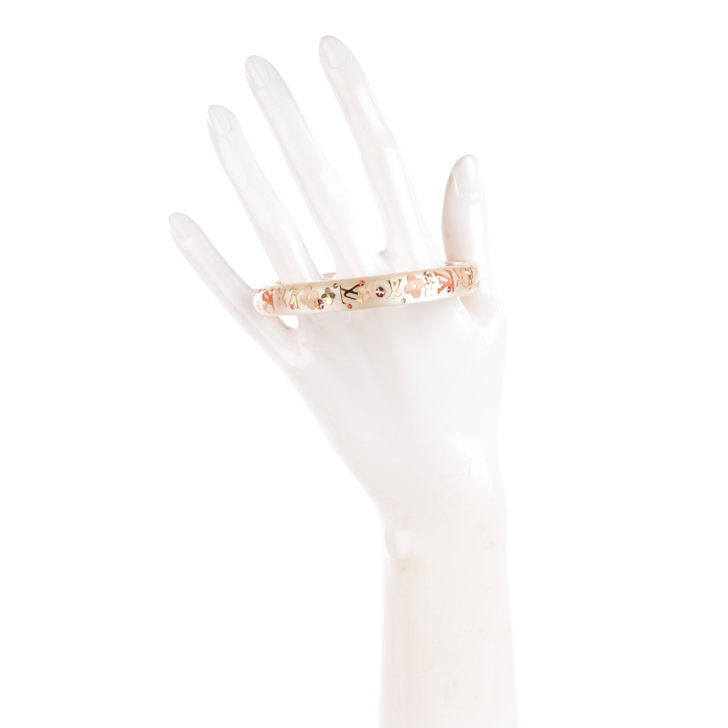 Louis Vuitton Resin Swarovski Medium Inclusion Bracelet PM Nacre 2 of 4