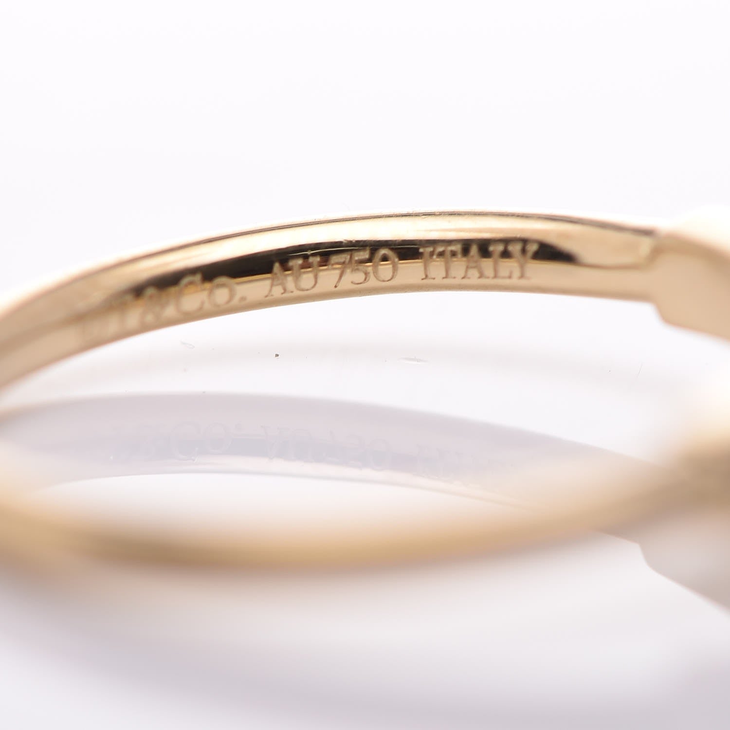 Tiffany 18K Yellow Gold Diamond T Wire Ring 52 6 5 of 6