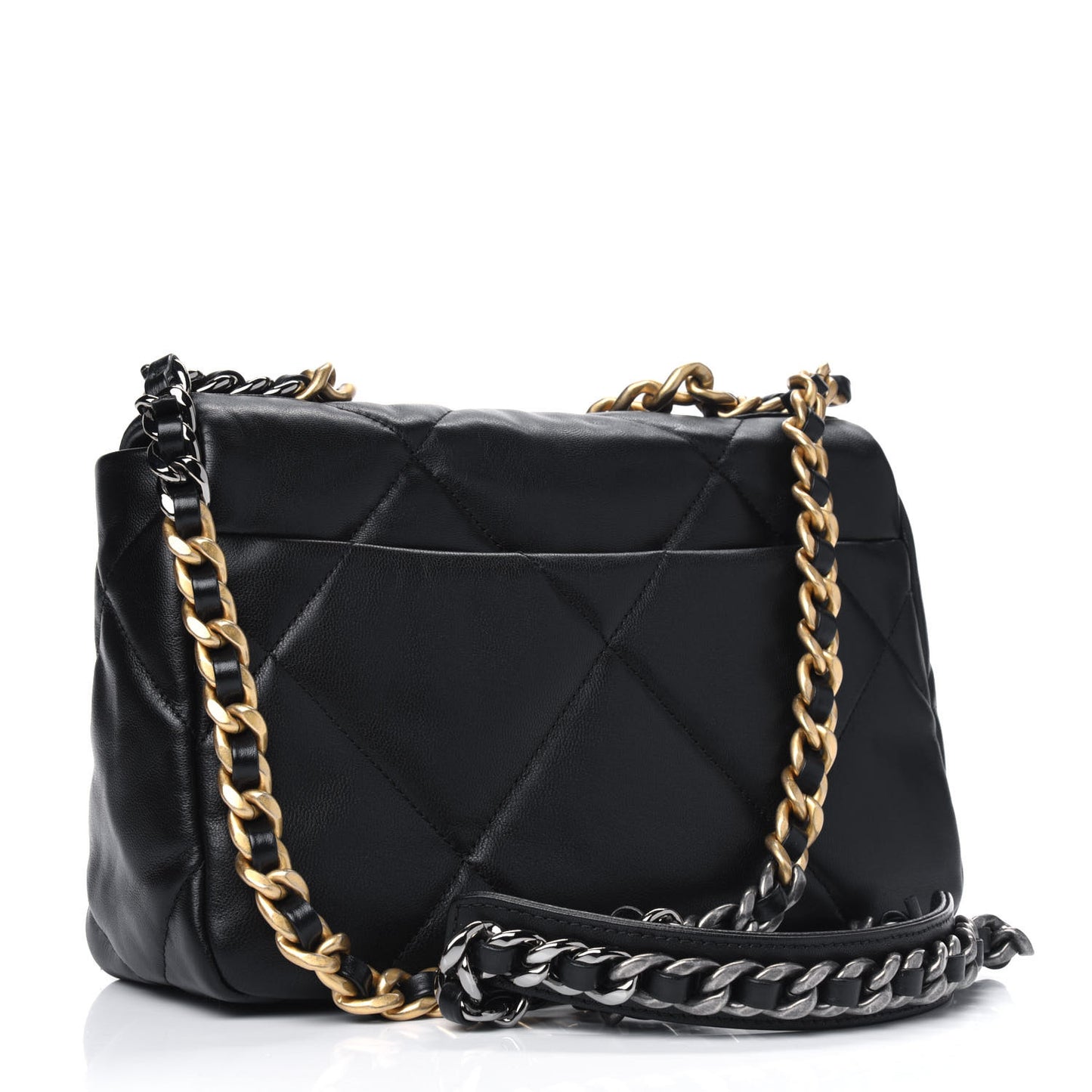 Goatskin Quilted Medium Chanel 19 Flap Black