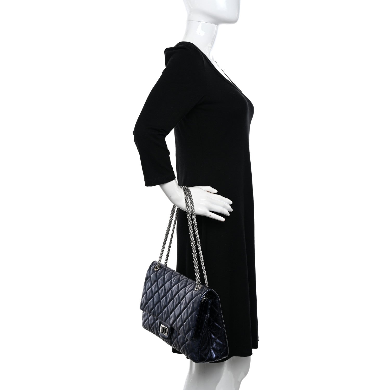 Chanel Metallic Aged Calfskin Quilted 2.55 Reissue 227 Flap Blue 2 of 12