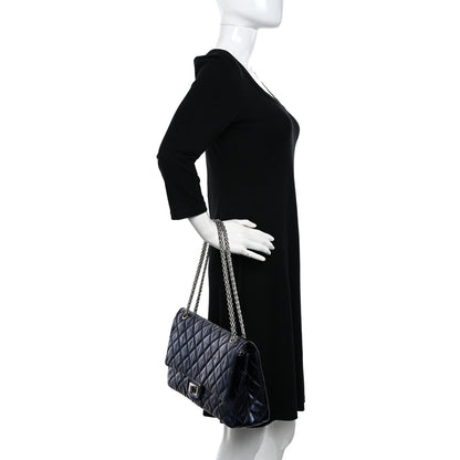 Chanel Metallic Aged Calfskin Quilted 2.55 Reissue 227 Flap Blue 2 of 12