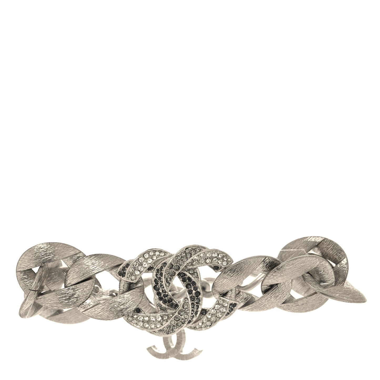 Crystal CC Chain Link Bracelet Grey