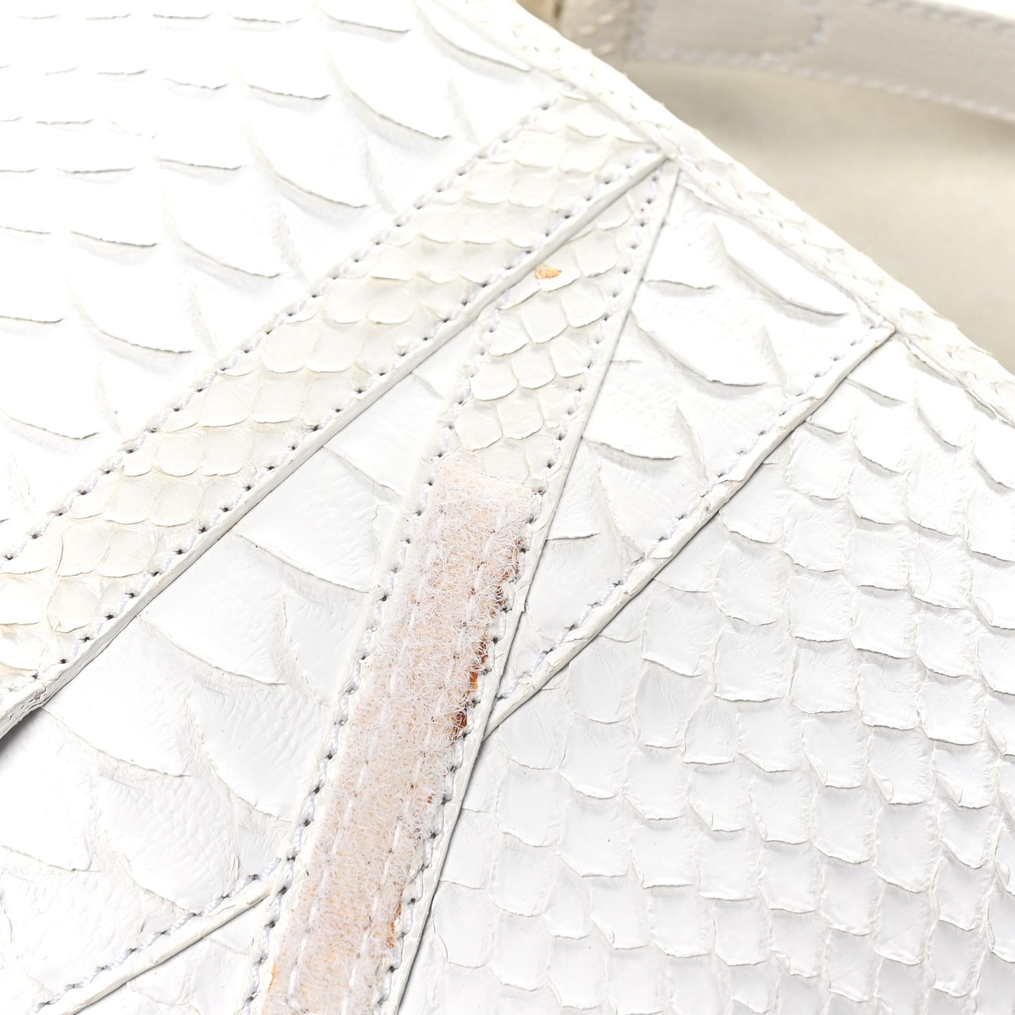 Snakeskin Saddle Bag White