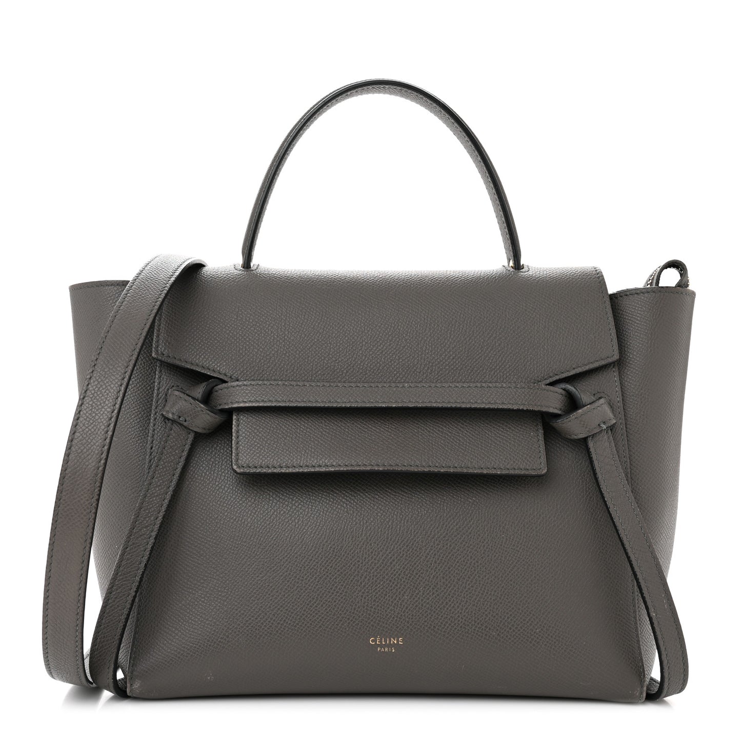 Grained Calfskin Micro Belt Bag Grey