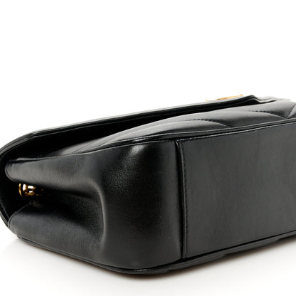 Saint Laurent Lambskin Chevron Quilted Medium Loulou Black 12 of 13