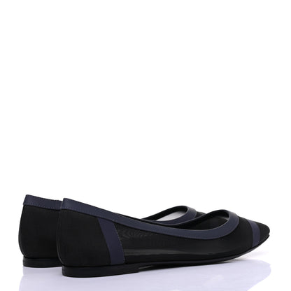 Fendi Mesh FF Skimmer Ballerina Flats 35 Navy Black 4 of 10