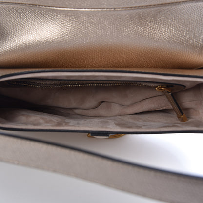 Christian Dior Metallic Grained Calfskin Saddle Bag Gold 5 of 8