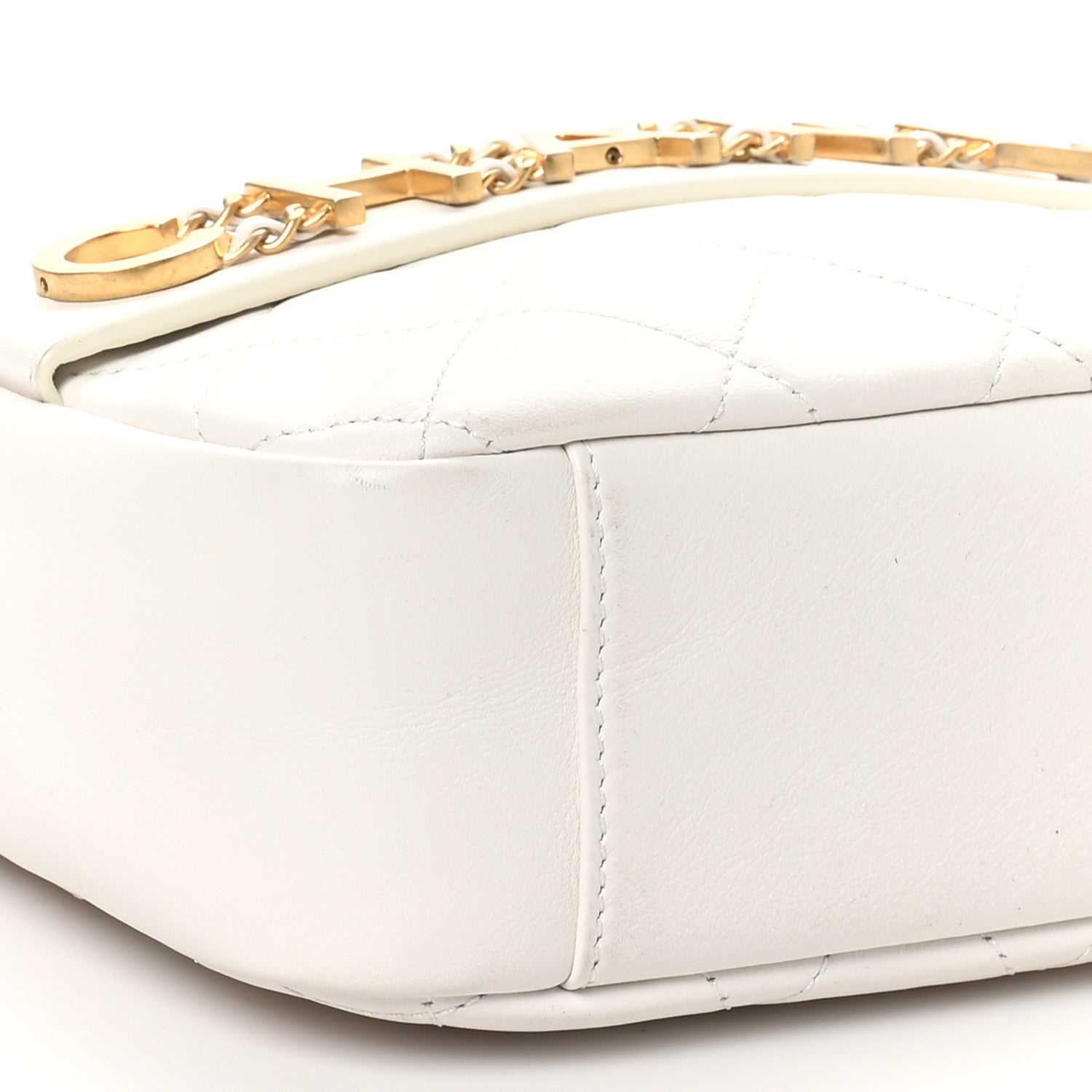 Chanel Calfskin Quilted Enchained Camera Case Bag White 8 of 9