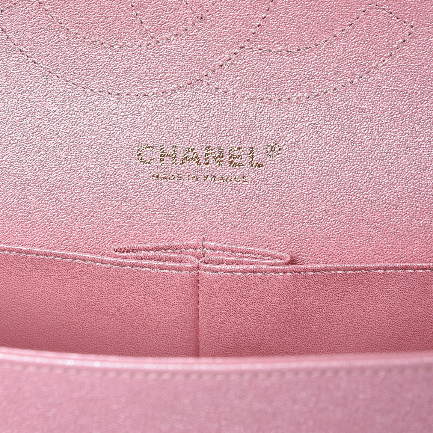 Iridescent Caviar Quilted Jumbo Double Flap Rose Pink