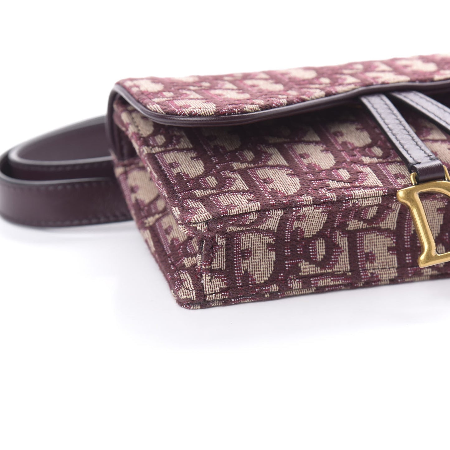 Oblique Saddle Belt Bag Bordeaux