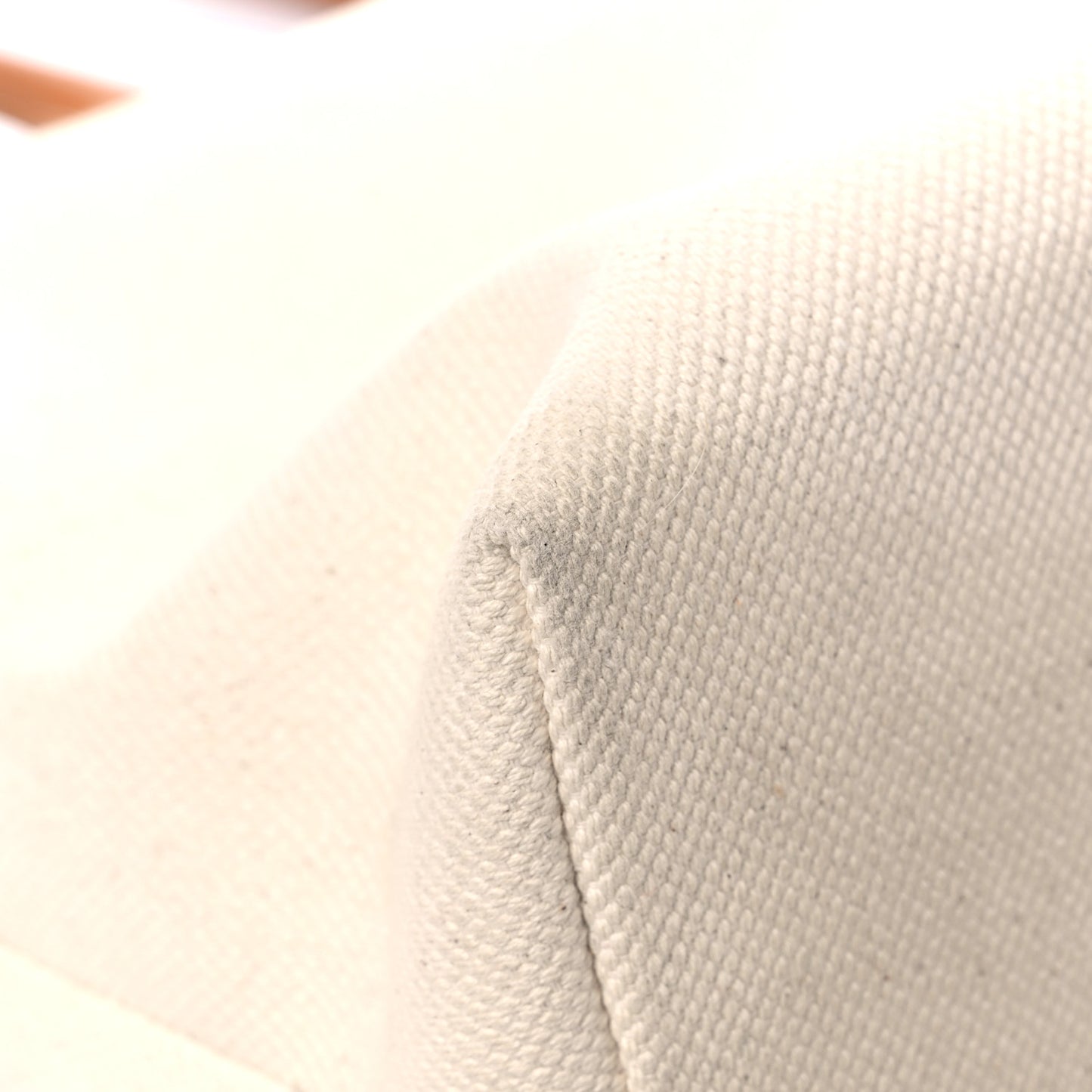 Canvas Calfskin Horizontal Cabas Natural Tan