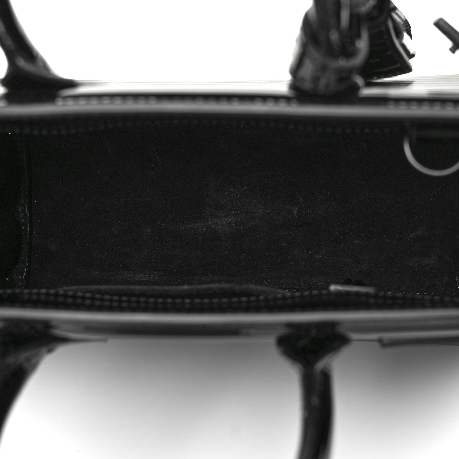Saint Laurent Ribbed Patent Calfskin Nano Sac De Jour Black 5 of 8