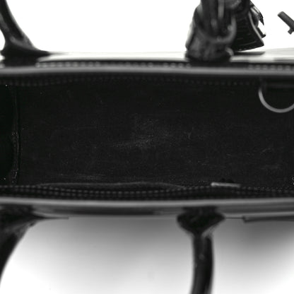 Saint Laurent Ribbed Patent Calfskin Nano Sac De Jour Black 5 of 8