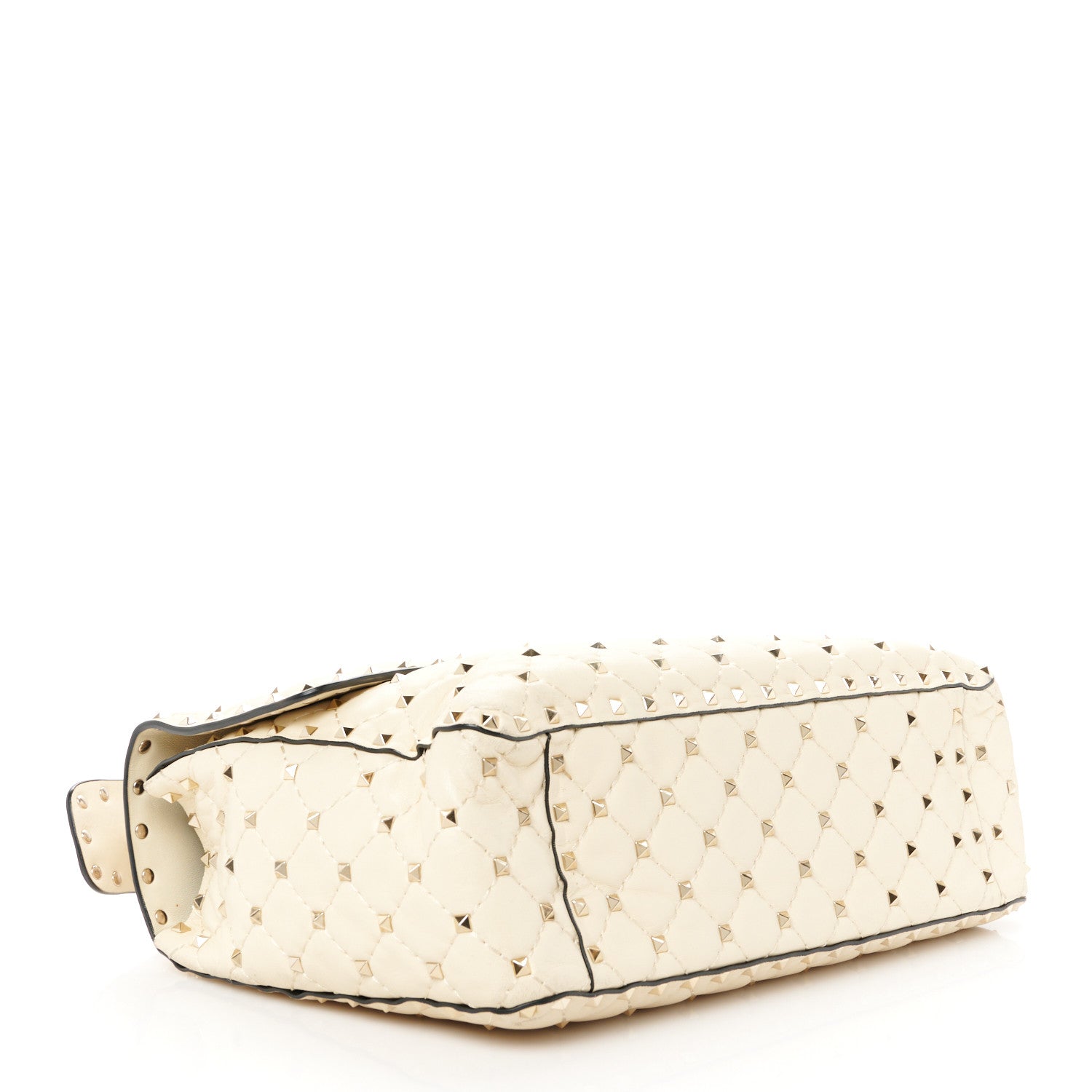 Valentino Garavani Nappa Large Rockstud Spike Shoulder Bag Light Ivory 4 of 12