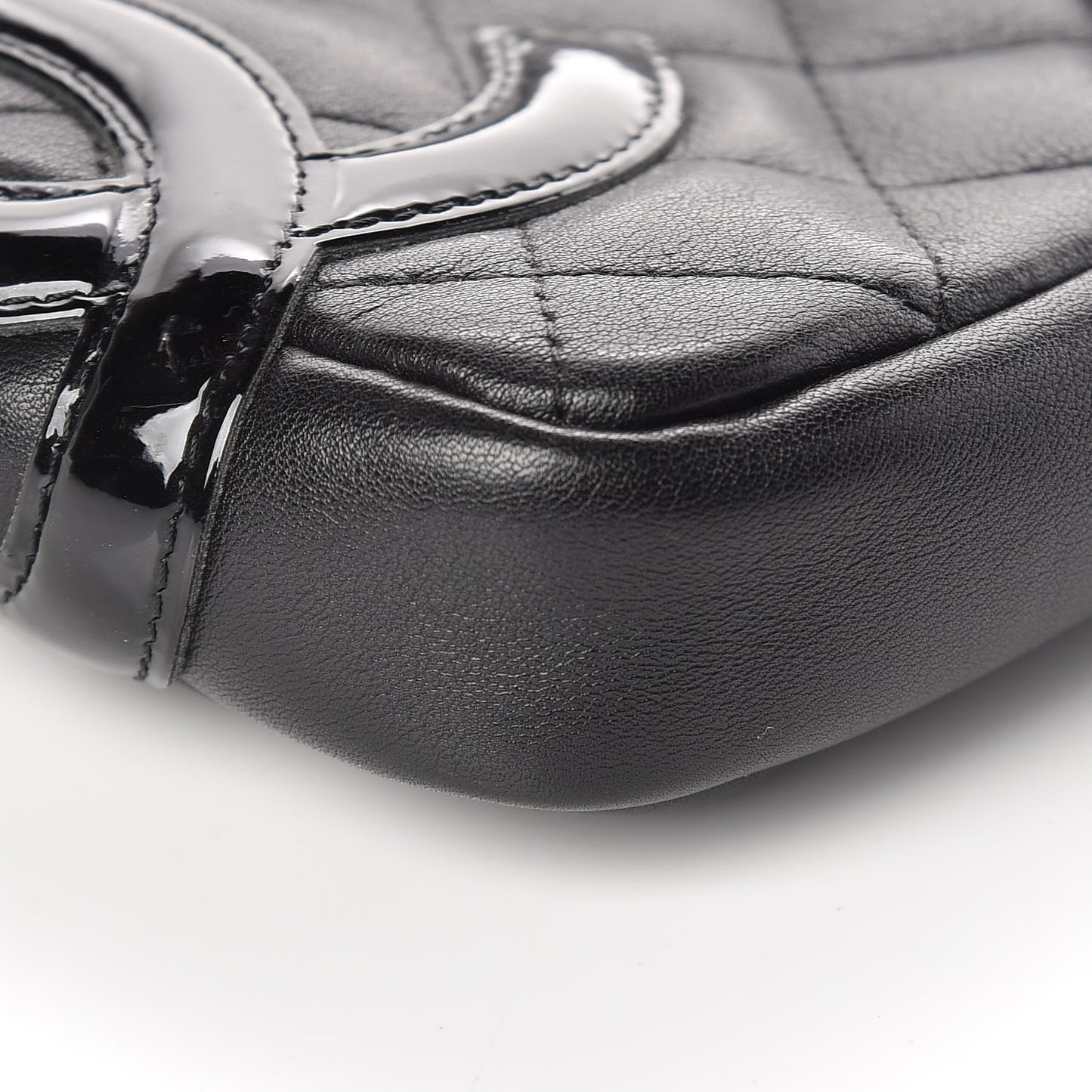 Calfskin Quilted Small Cambon Messenger Black