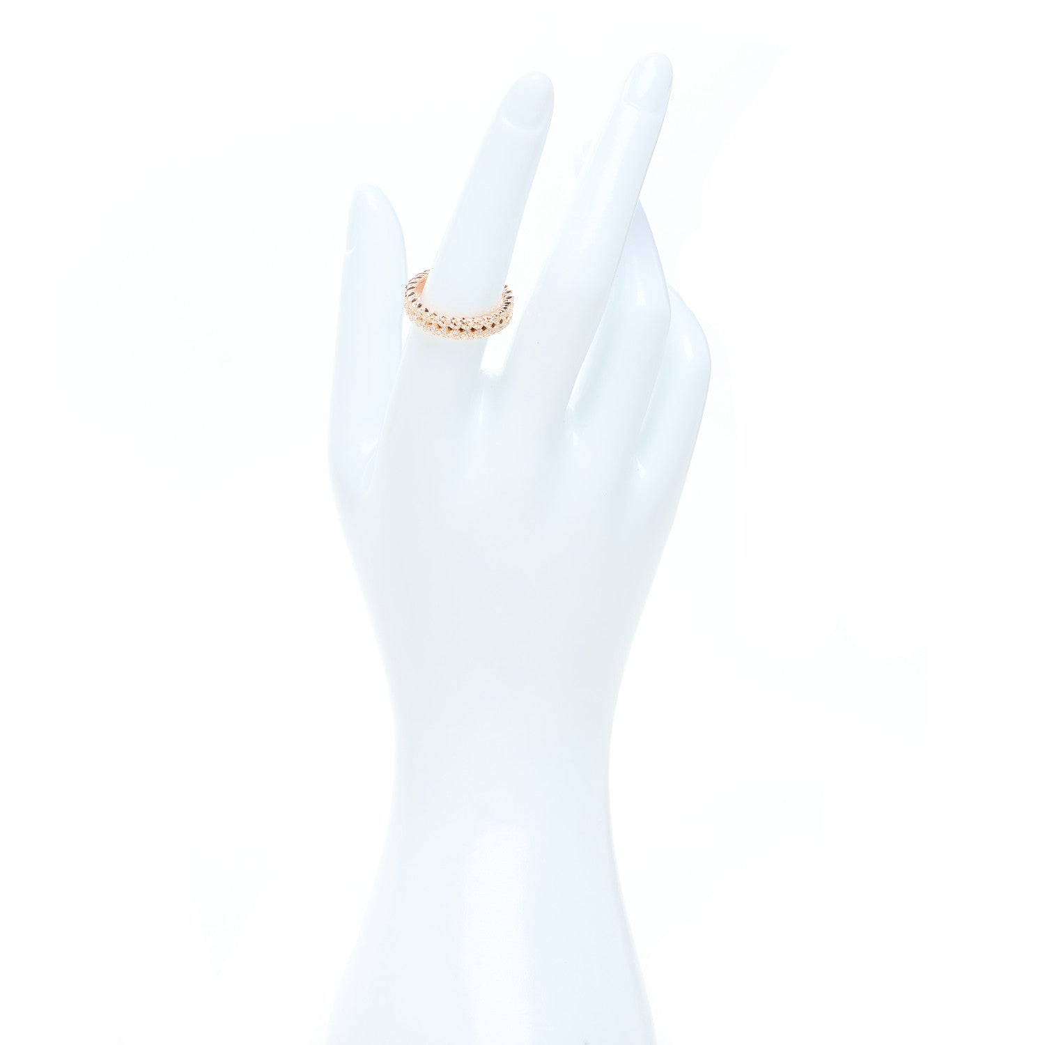 Anita Ko 18K Rose Gold Diamond Braided Ring 54 7 2 of 5
