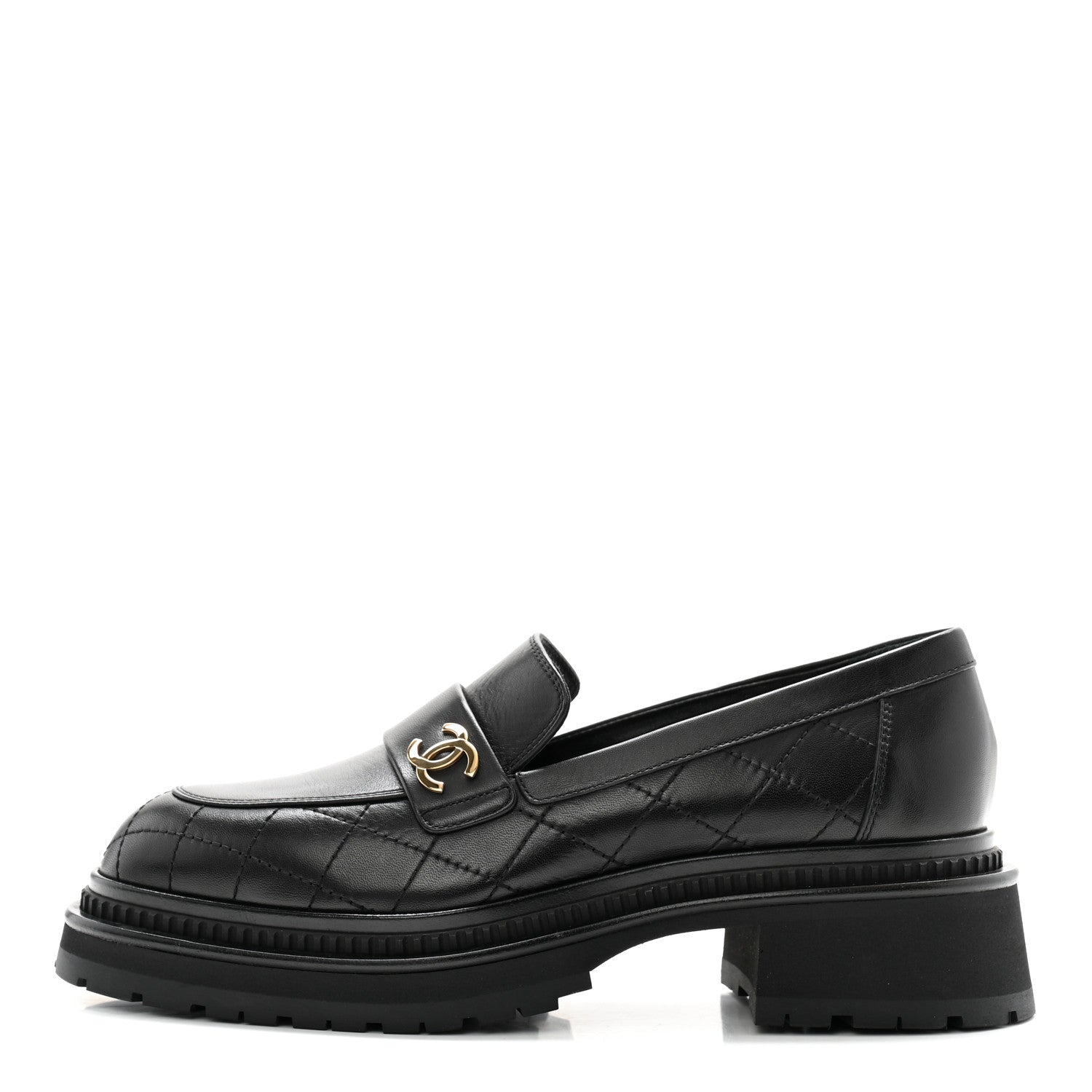 Chanel Calfskin Quilted CC Mocassin Loafers 41 Black 1 of 12