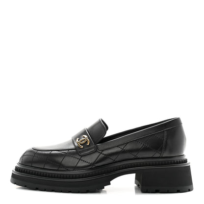 Chanel Calfskin Quilted CC Mocassin Loafers 41 Black 1 of 12